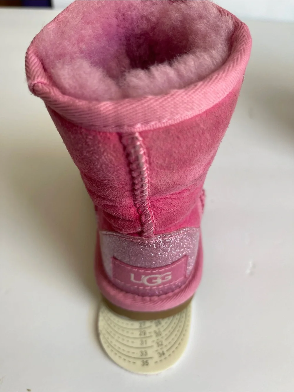 UGG pink suede glitter Sherpa boots 10